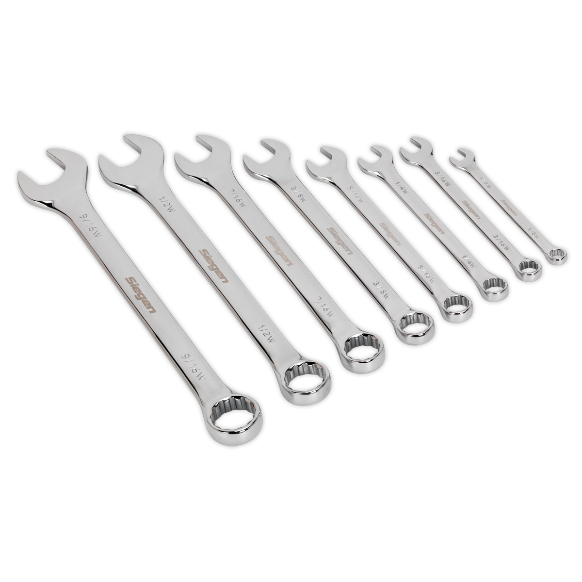 Sealey Whitworth Combination Spanner Set 8 Pieces Chrome Vanadium Steel S0870