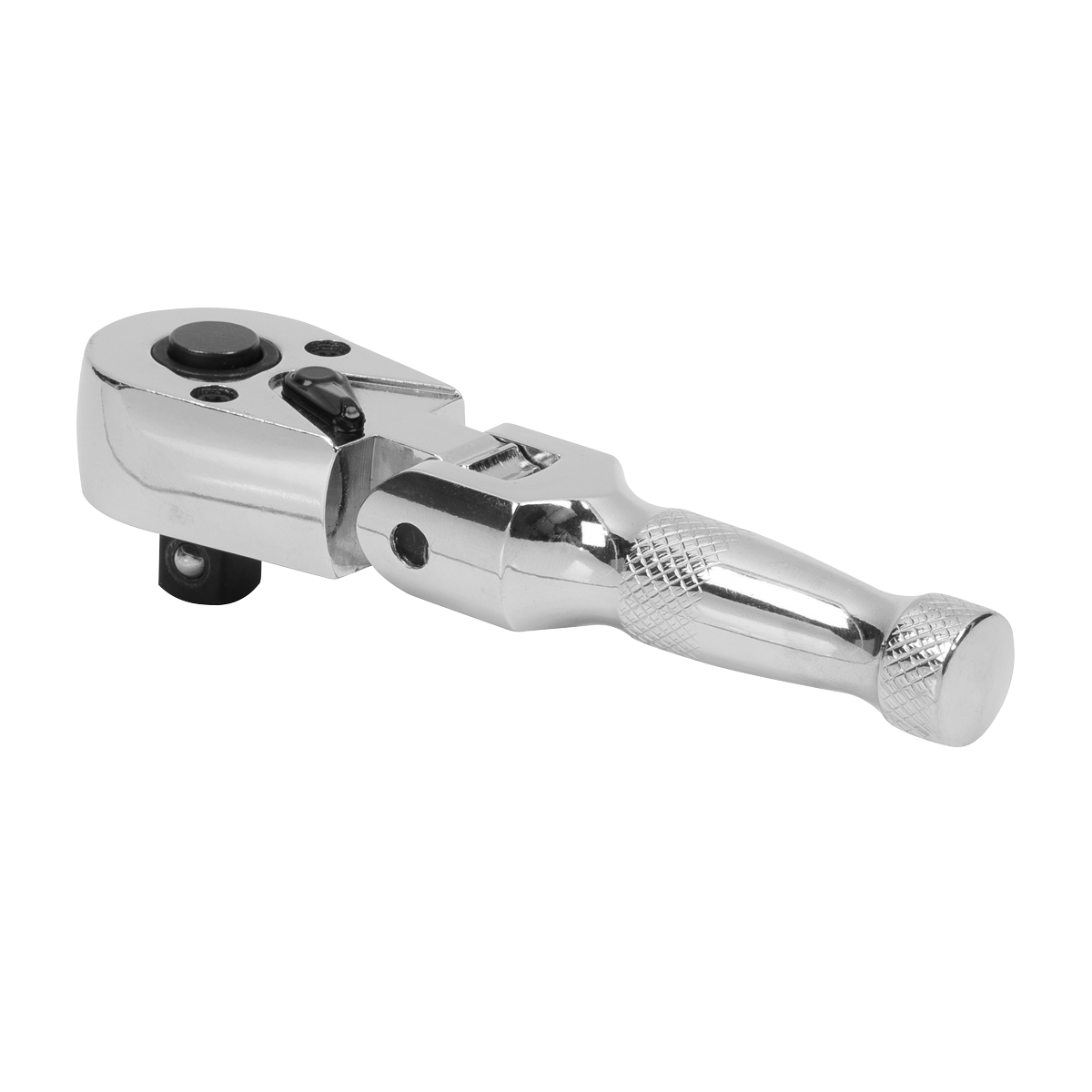 Sealey Ratchet Wrench Flexi-Head Stubby 3/8" Drive Polished Finish AK661SF