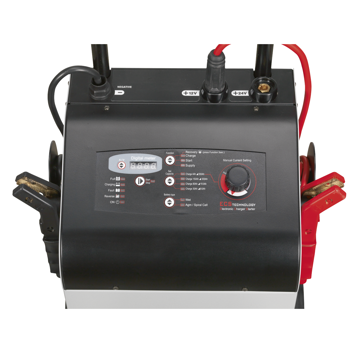 Sealey Fully Electronic Starter Charger Maintainer 400A 75A 12V 24V ECS400