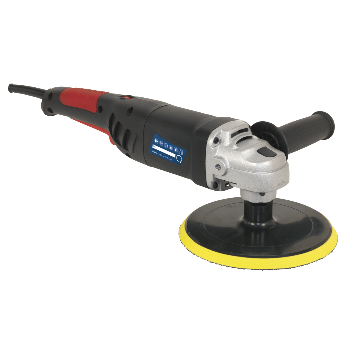 Sealey 240V 180mm Lightweight Polisher With Side Handle & Backing Pad ER1700P