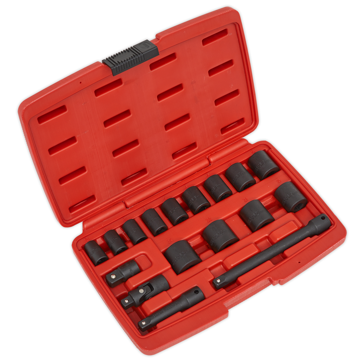 Sealey Impact Socket Set 17 Pieces 3/8" Square Drive Metric Storage Case AK68217