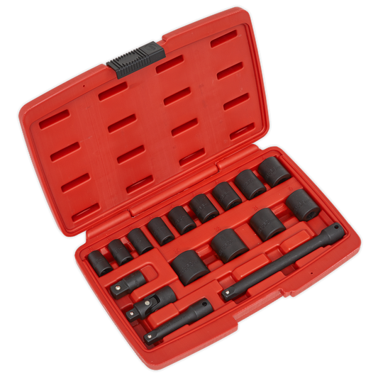 Sealey Impact Socket Set 17 Pieces 3/8" Square Drive Metric Storage Case AK68217