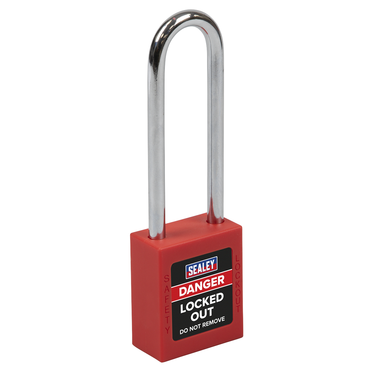 Sealey Safety Lockout Padlock Long Shackle Heavy Duty 6mm Steel Shackle EV12