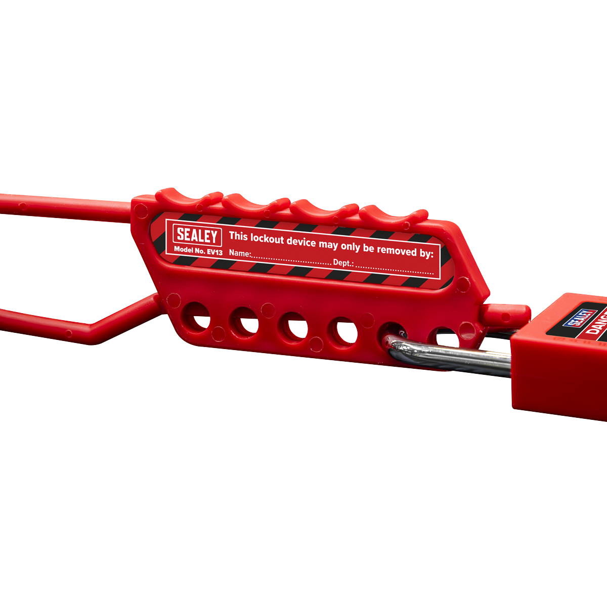 Sealey Insulation Safety Lockout Hasp Red 30mm Jaw Up To 6mm Shackles EV13