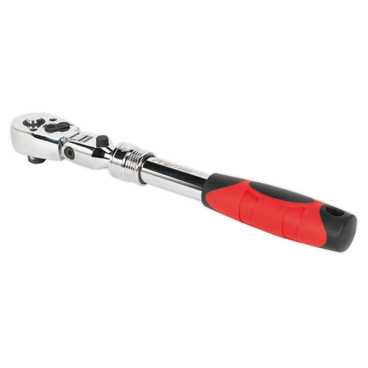 Sealey Flexi-Head Ratchet Wrench 3/8" Square Drive Extendable Red AK6681