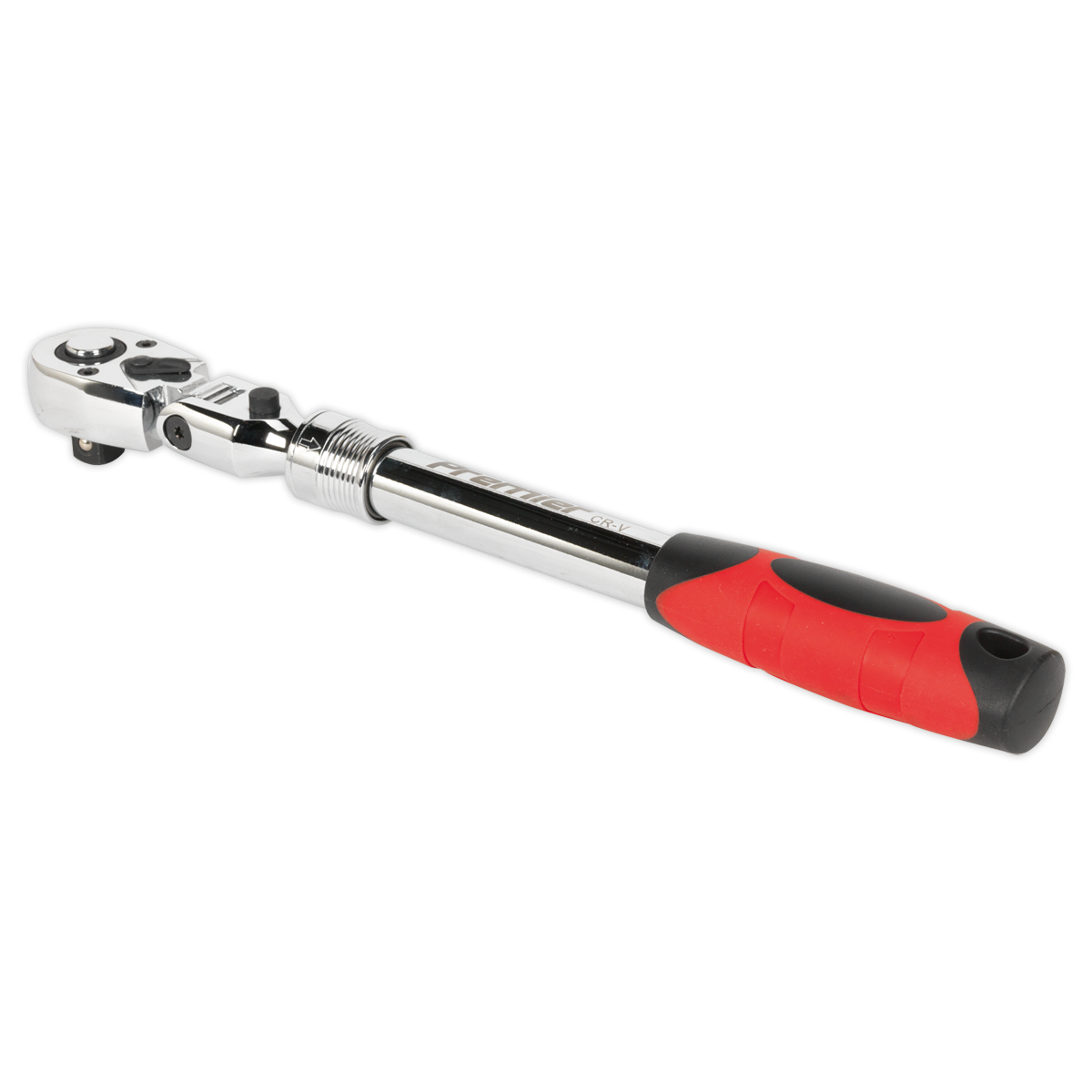 Sealey Flexi-Head Ratchet Wrench 1/2" Square Drive Extendable Red AK6682