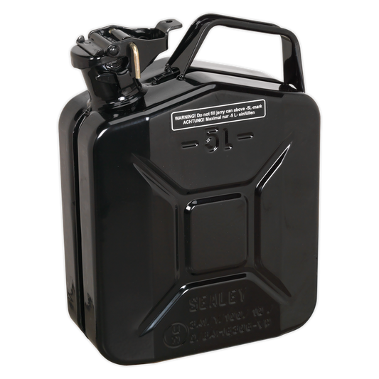 Sealey Jerry Can 5L Pickled Steel Leakproof Bayonet With Locking Pin Black JC5MB