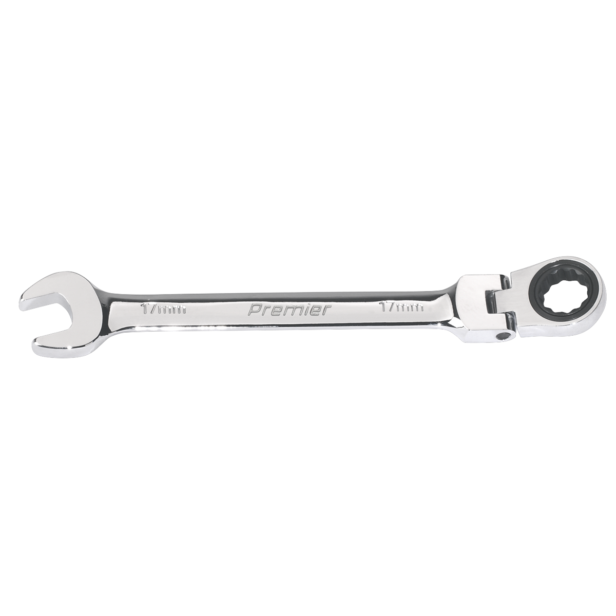 Sealey Flexi-Head Ratchet Combi Spanner Chrome Vanadium Steel 17mm FHRCW17