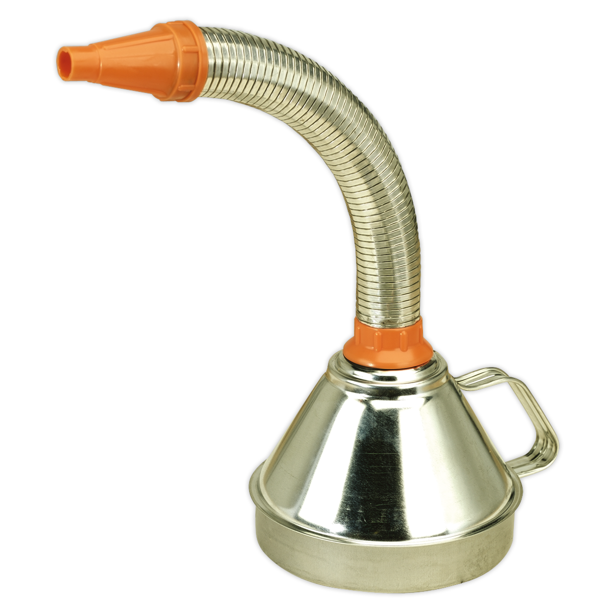 Sealey Funnel Metal With Flexi Spout & Removable Brass Filter 160mm FM16F