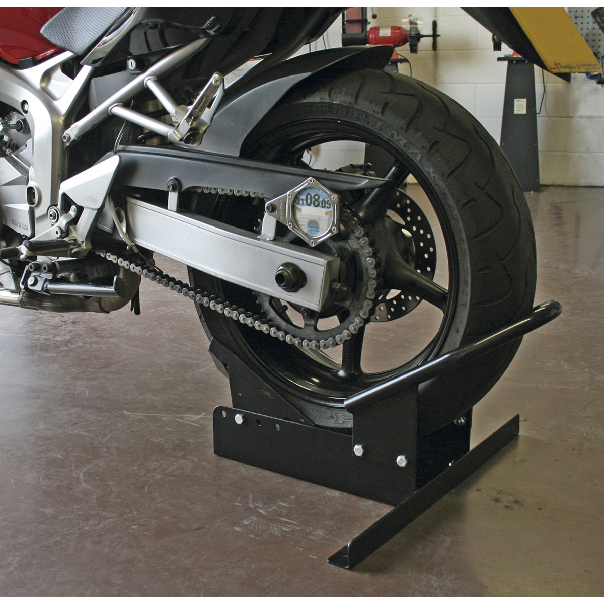 Sealey Motorcycle Rear Wheel Chock With Adjustable Pivoting Wheel Guide FPS4
