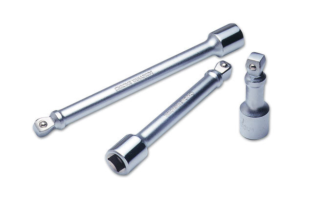 LASER 2580 3pc Wobble Extension Bar Set 3/8" Drive Chrome Vanadium Steel