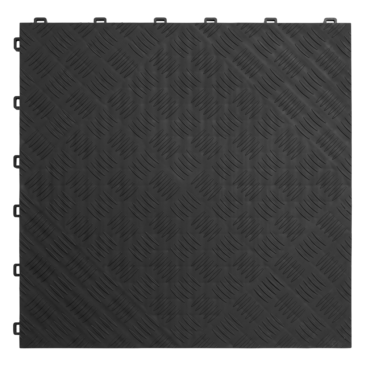 Sealey 400 x 400mm Polypropylene Floor Tile - Black Treadplate - Pack of 9 FT3B