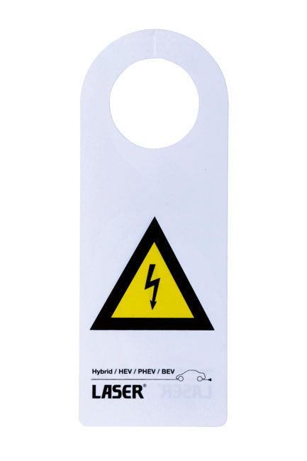 LASER 8049 Hybrid/EV Warning Sign 10pc 8049 For High Voltage Vehicles Workshops