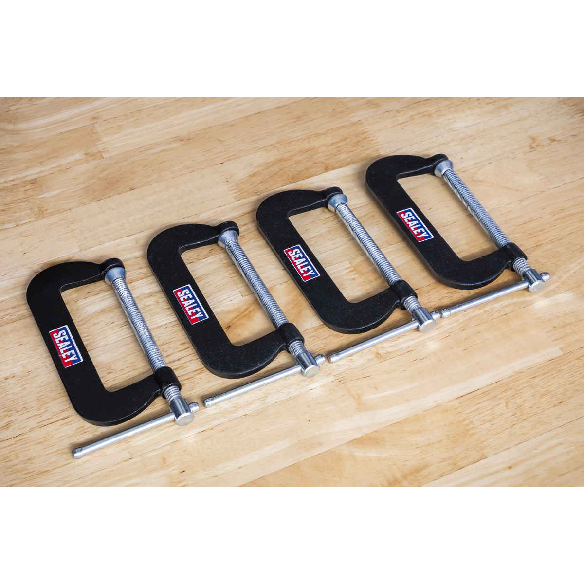 Sealey Junior C-Clamp Set 76mm x 35mm Jaw Opening/Throat Depth 4 Pieces GCC02