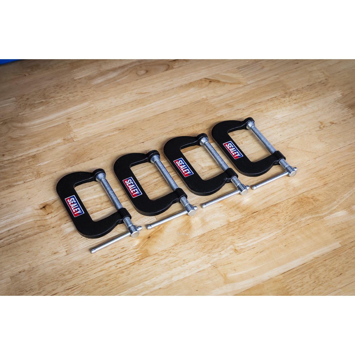 Sealey Junior C-Clamp Set 51mm x 32mm Jaw Opening/Throat Depth 4 Pieces GCC06