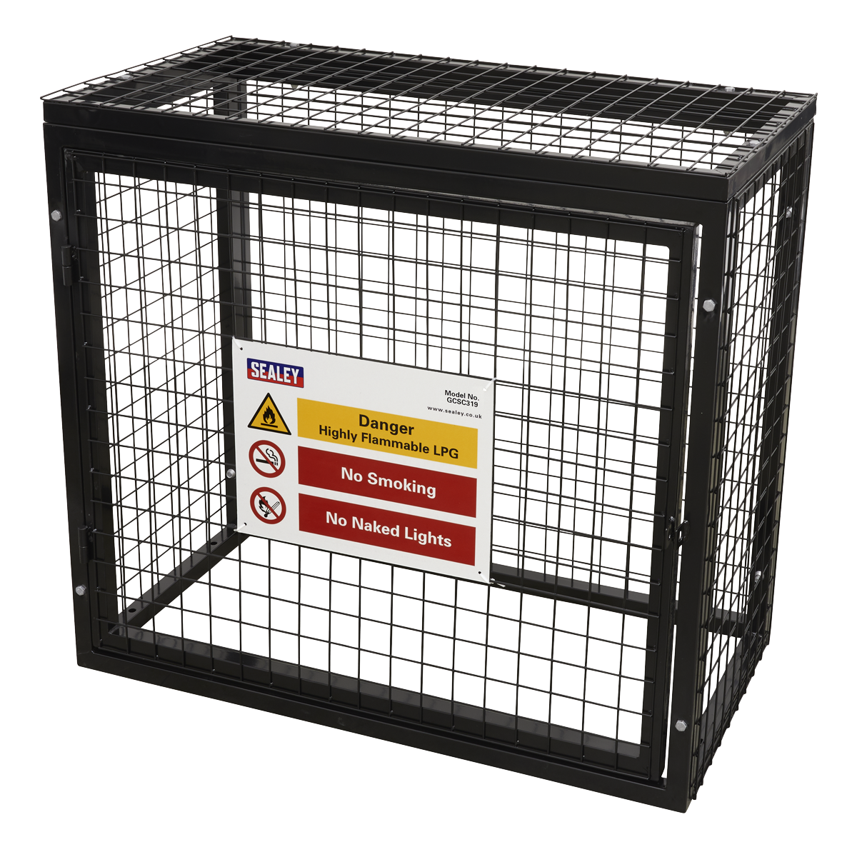 Sealey Safety Cage Powder Coated Galvanised - 3 x 19kg Gas Cylinders GCSC319
