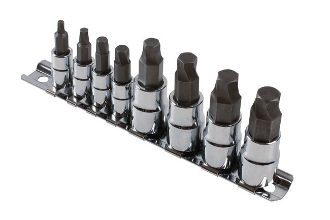 LASER 8052 Hex Bolt Extractor Set 8pc Chrome Vanadium Steel External Hexagon
