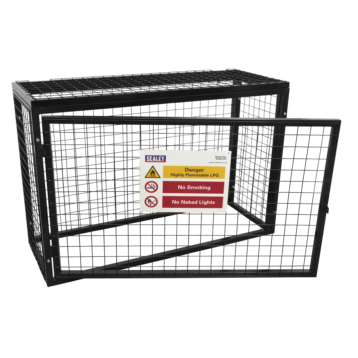 Sealey Safety Cage Powder Coated Galvanised - 4 x 19kg Gas Cylinders GCSC419
