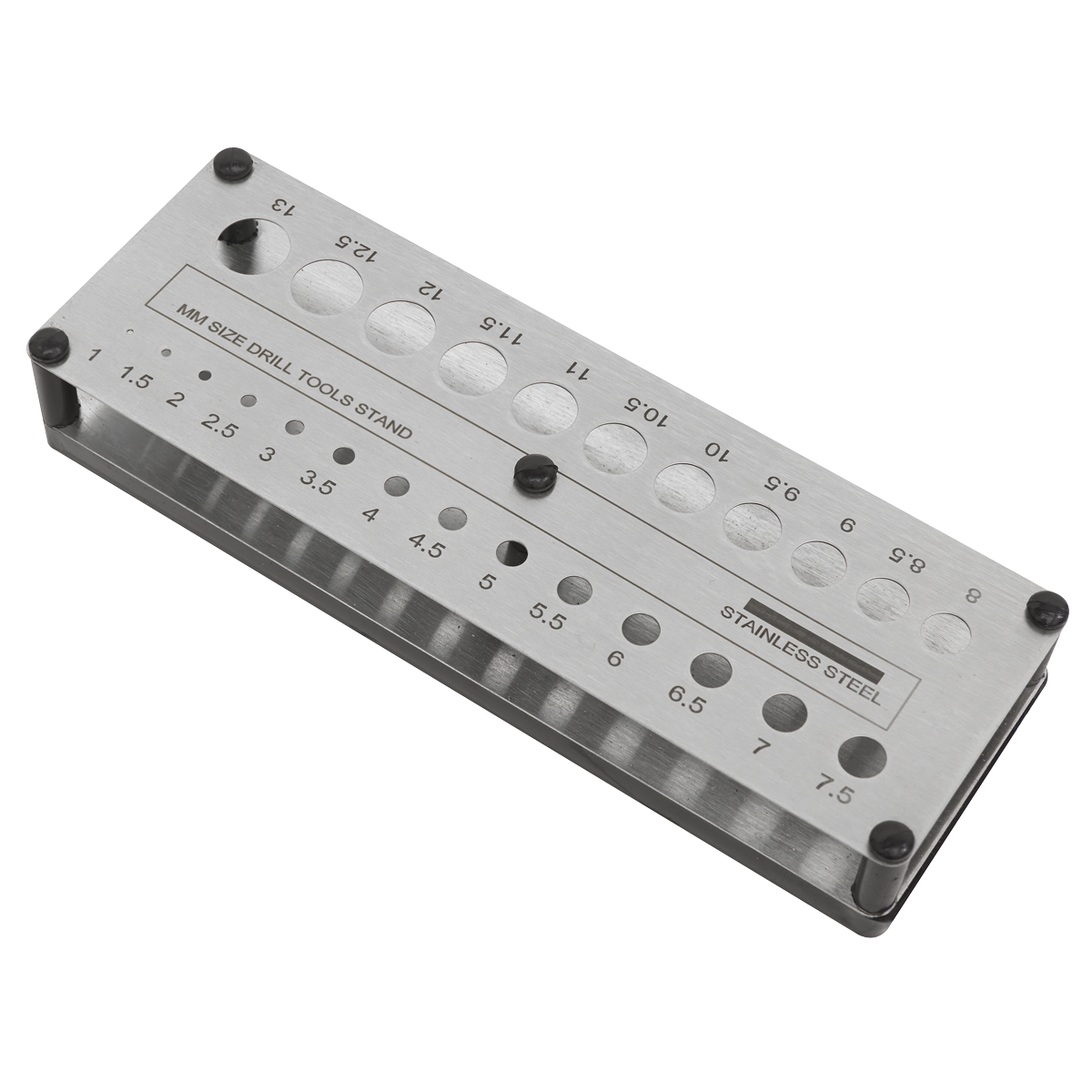 Sealey Drill Bit Stand 1-13mm Diameter Organiser Durable Numbered Slots GDH77