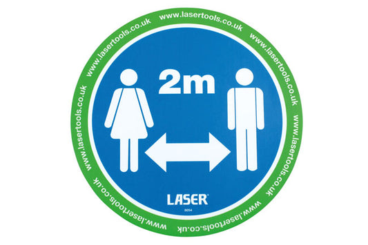 LASER 8054 2m Social Distancing Floor Stickers Pack Of 6 Non-Slip Vinyl Markers