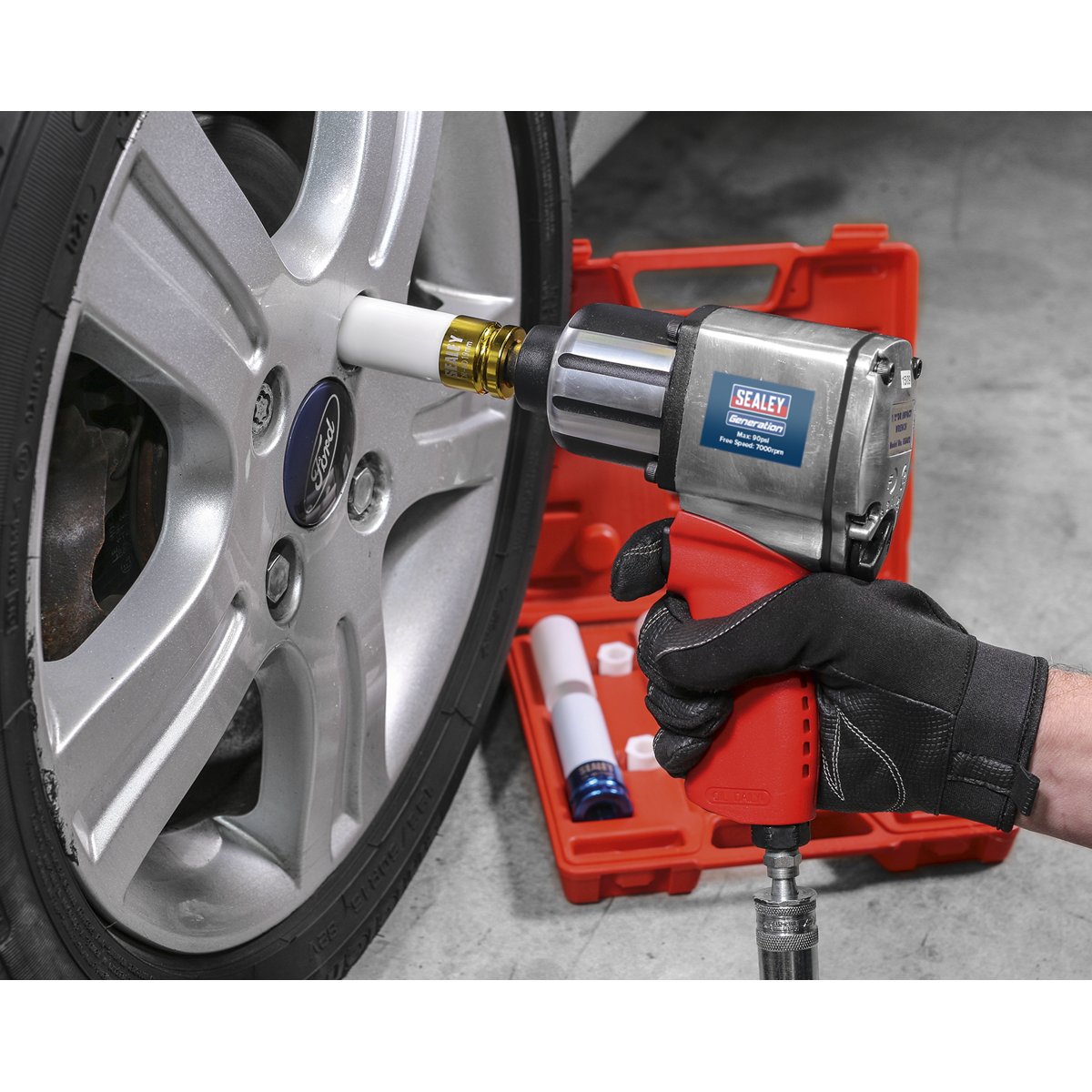 Sealey 1/2" Square Drive Air Impact Wrench - Twin Hammer 7000 RPM 90 PSI GSA02