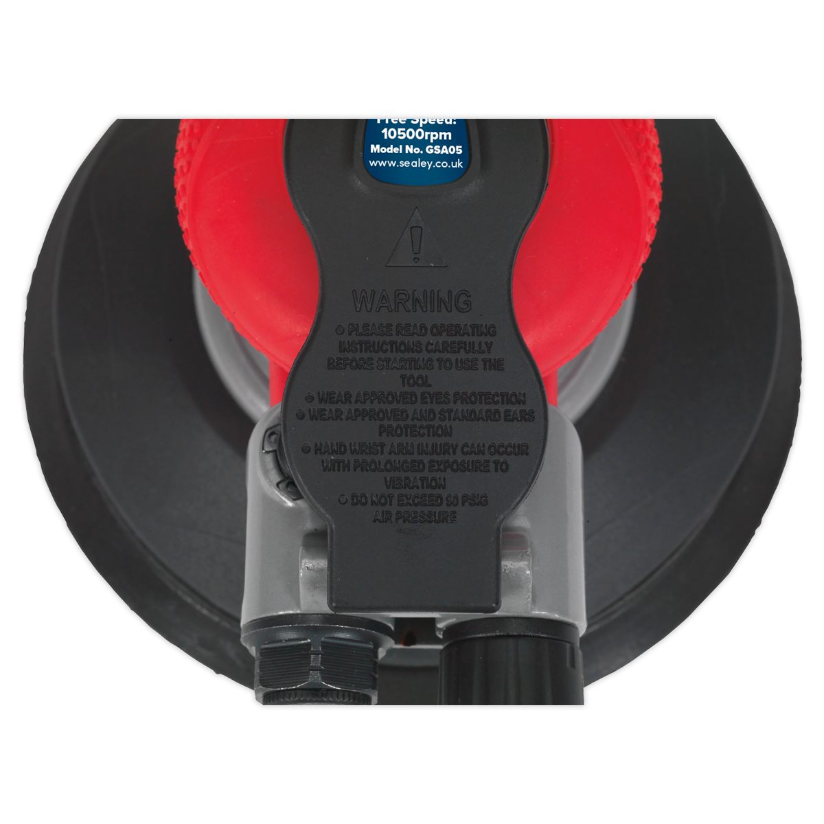 Sealey Air Palm Random Orbital Sander 150mm Dust-Free 360° Exhaust Muffler GSA05