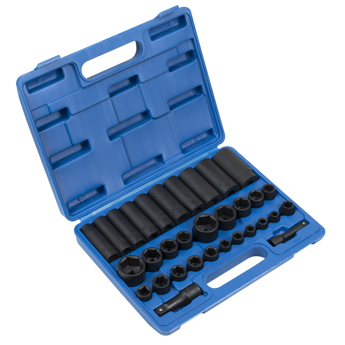 Sealey Socket Set 32 Pieces Standard/Deep 3/8" 1/2" Drive Metric/Imperial AK681