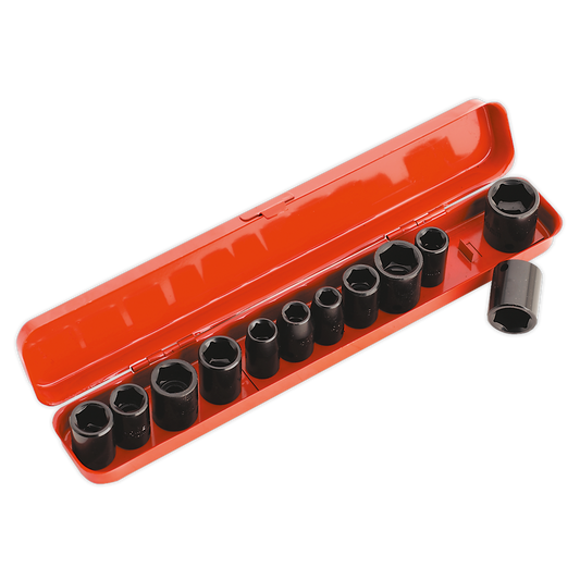 Sealey Impact Socket Set 12 Pieces 3/8" Square Drive Metric/Imperial AK682