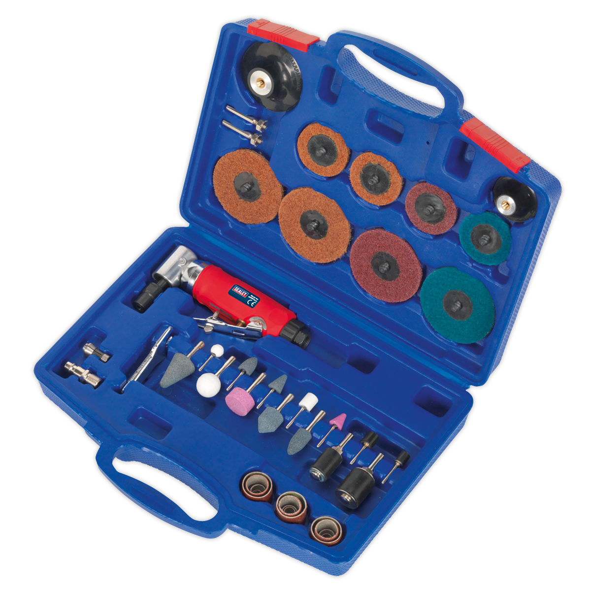 Sealey Generation Air Angle Die Grinder/Sander Kit 1/4" BSP 42 Pieces GSA674K
