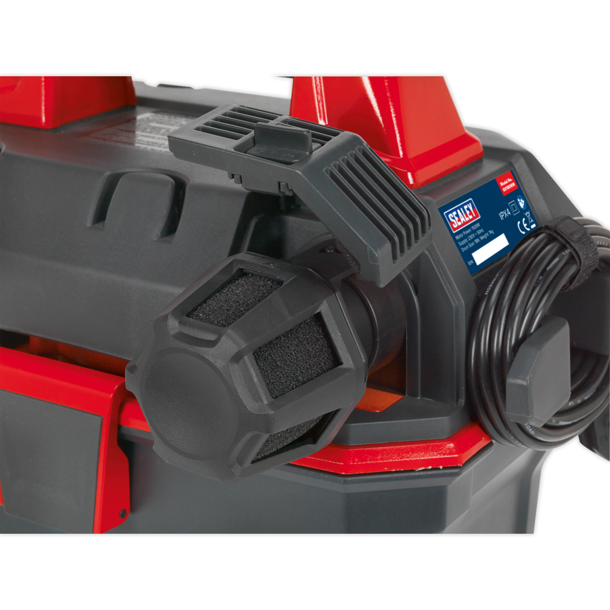 Sealey Garage Vacuum Cleaner 1500W With Remote Control & Wall Mounting GV180WM