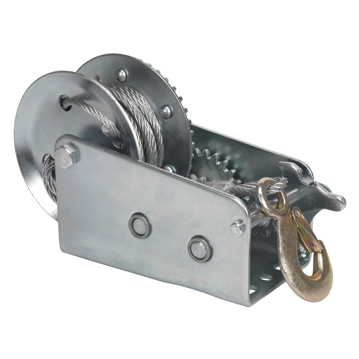 Sealey Geared Hand Winch With 10m Cable Manual Brake 900kg Capacity GWC2000M