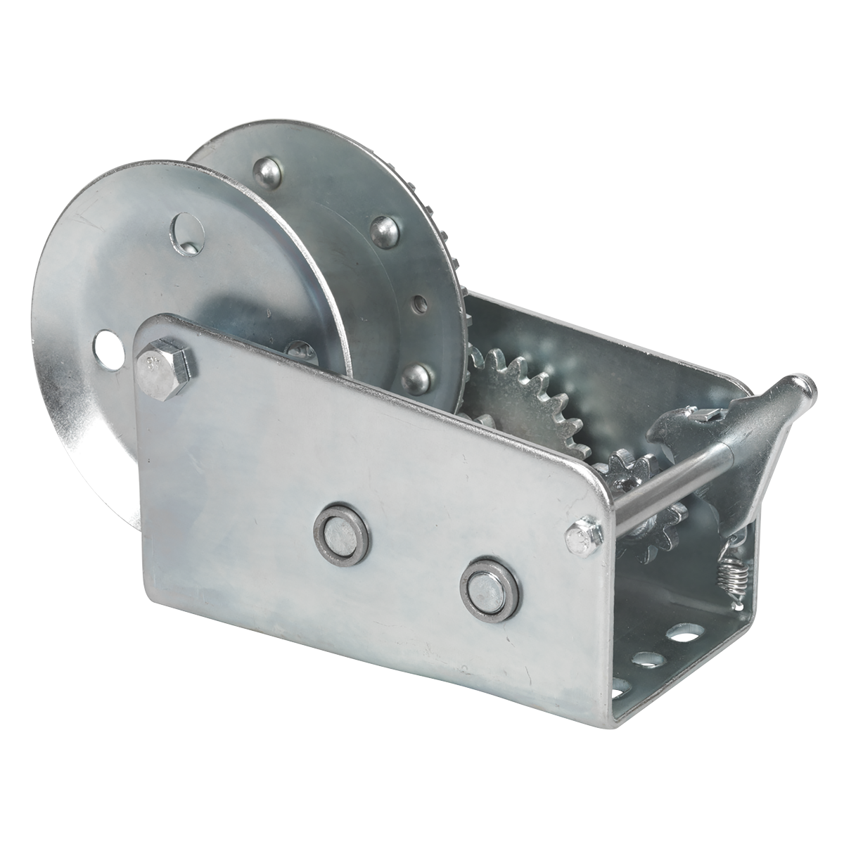 Sealey Geared Hand Winch With Manual Brake 900kg Capacity Silver GWE2000M