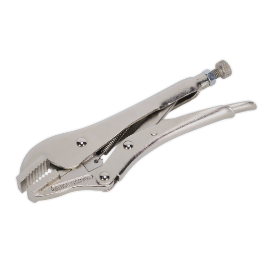 Sealey 185mm Locking Pliers Straight Jaws 0-30mm Capacity Riveted Handle AK6822