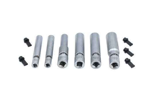 LASER 8066 Spark Plug Socket Wrench Set Chrome Vanadium Steel Hexagon Socket