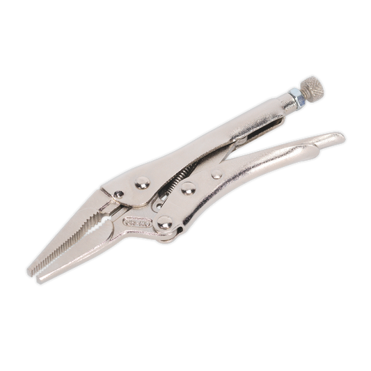 Sealey Locking Pliers Long Nose 170mm 0-50mm Capacity Riveted Handle AK6824