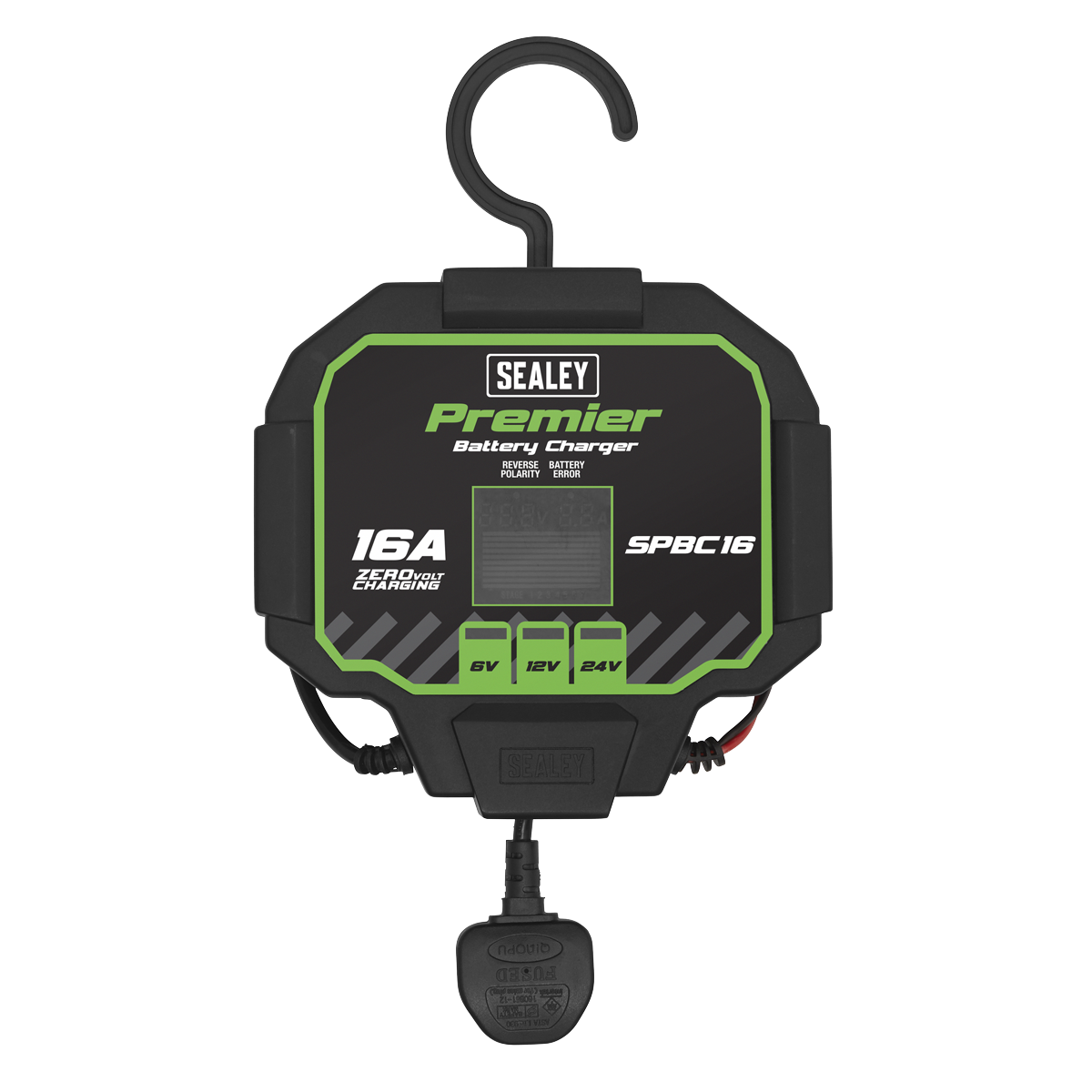 Sealey 16A Fully Automatic Smart Battery Charger & Maintainer Compact SPBC16