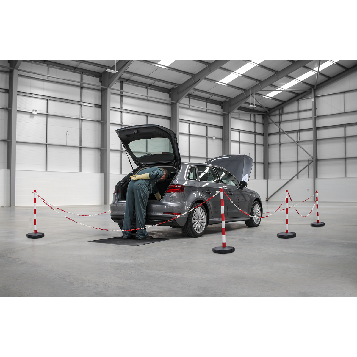 Sealey Exclusion Zone Extension Kit Safety Plastic Chain Post Base HP55KECOMBO