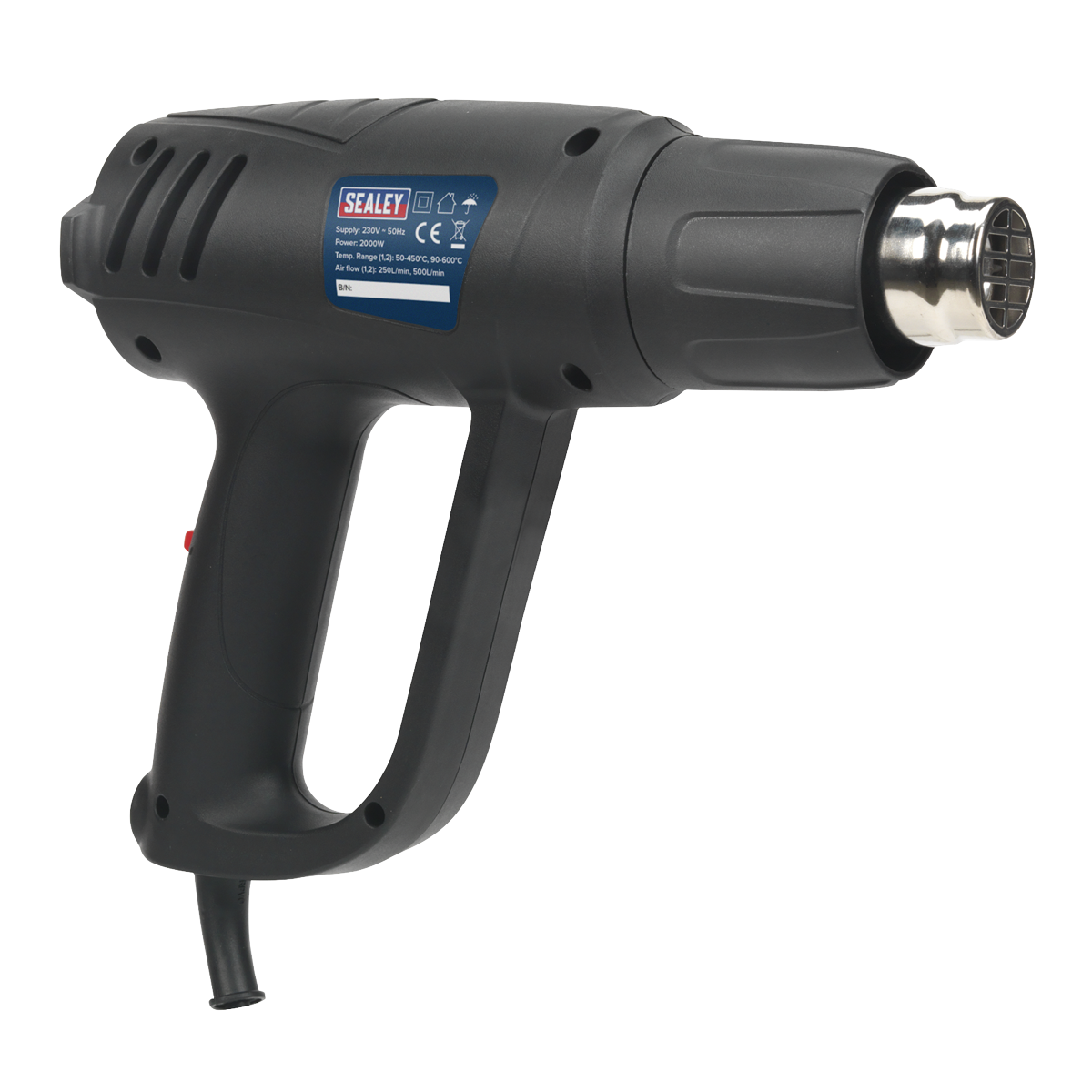 Sealey Variable Temperature Hot Air Gun Kit 2000W 50-450°C/90-600°C HS107K