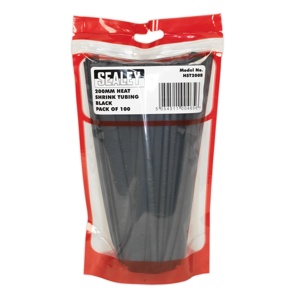 Sealey Heat Shrink Tubing Sleeve Black 200mm 100 Pieces RoHS Compliant HST200B