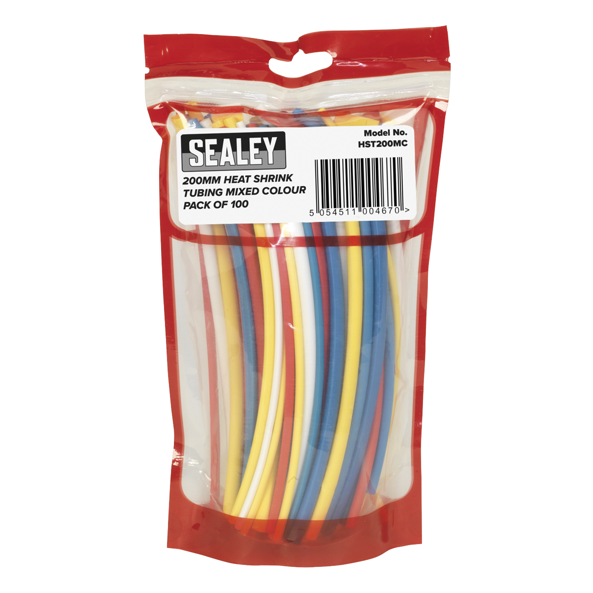 Sealey Heat Shrink Tubing Sleeve Mixed Colours 200mm 100 Pieces RoHS HST200MC