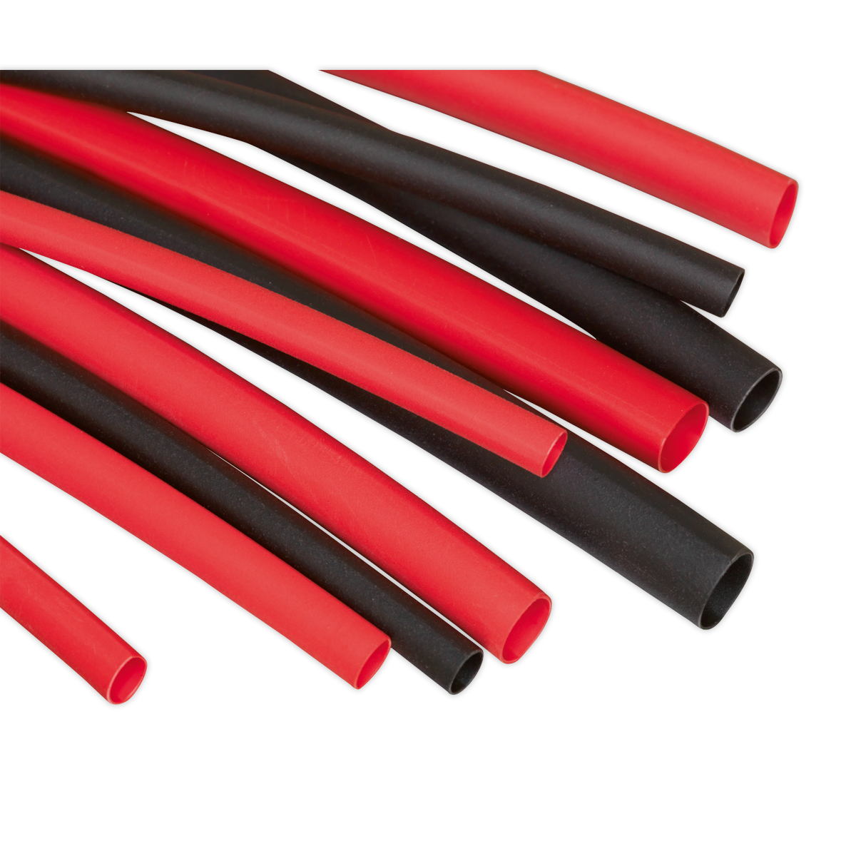 Sealey Heat Shrink Tubing Sleeve 180 Pieces 50 & 100mm Black & Red HST501BR