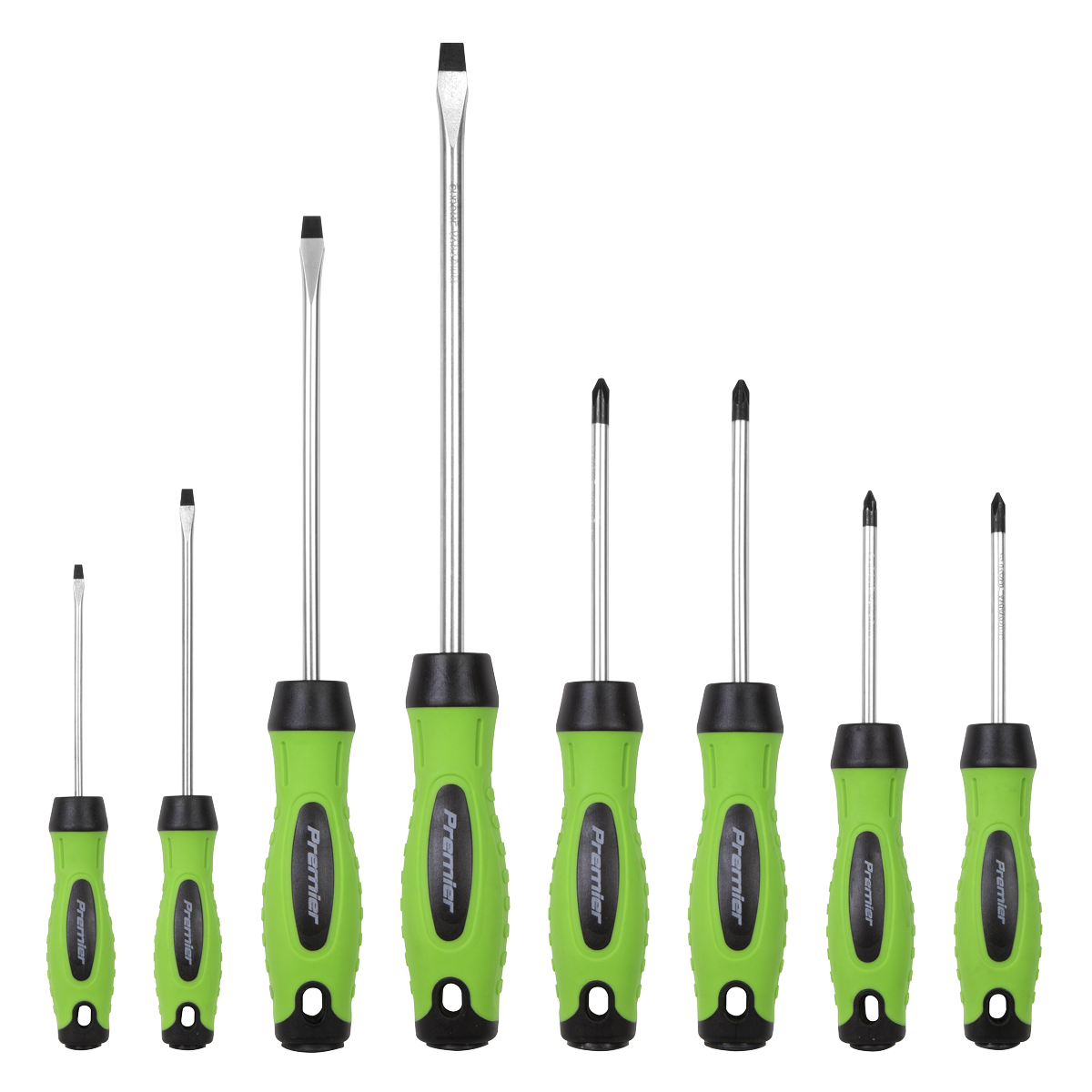 Sealey Screwdriver Set With Ergonomically Shaped Handles 8 Pieces Hi-Vis HV001