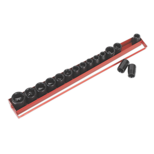 Sealey Impact Socket Set 16 Pieces 1/2" Square Drive Metric/Imperial AK684