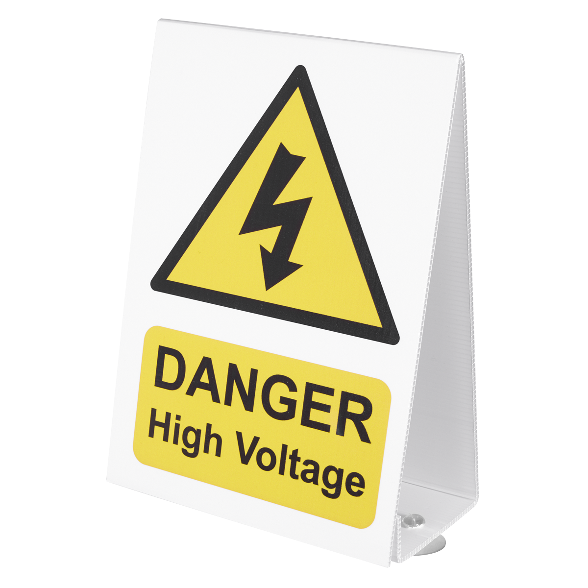 Sealey High Voltage Vehicle Warning Sign With Two Suction Cups On the Base HVS1