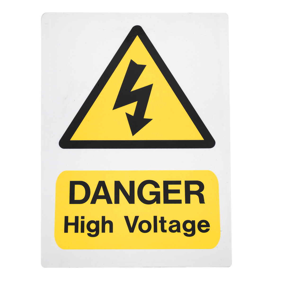 Sealey High Voltage Warning Sign Rigid 3mm Thick Plastic 200 x 300mm HVSA4