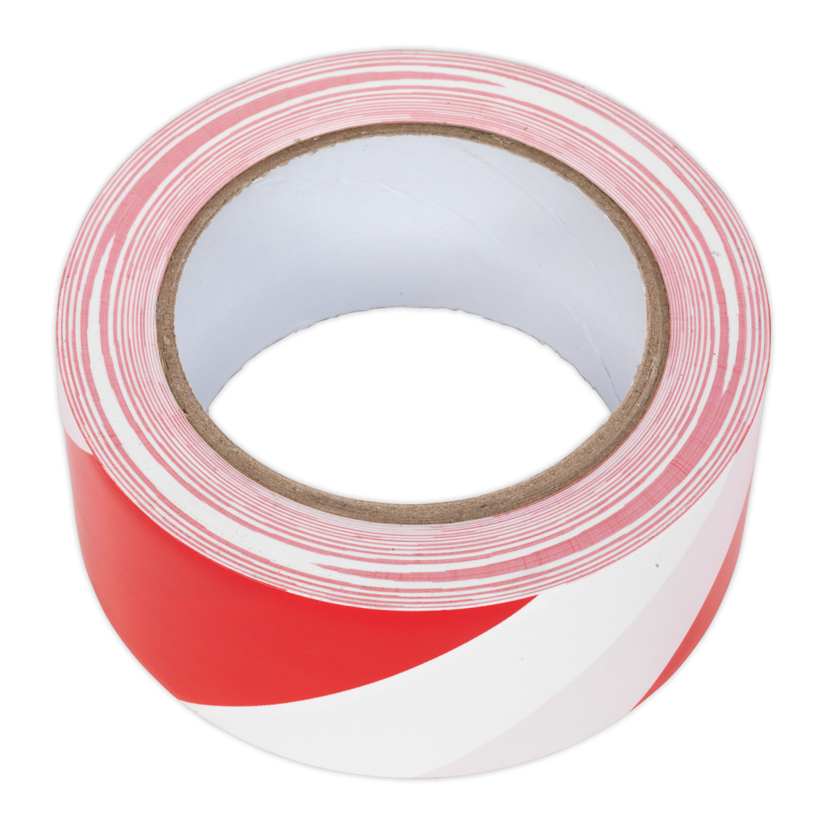 Sealey Hazard Warning Tape 50mm x 33m Red White Adhesive PVC Film HWTRW
