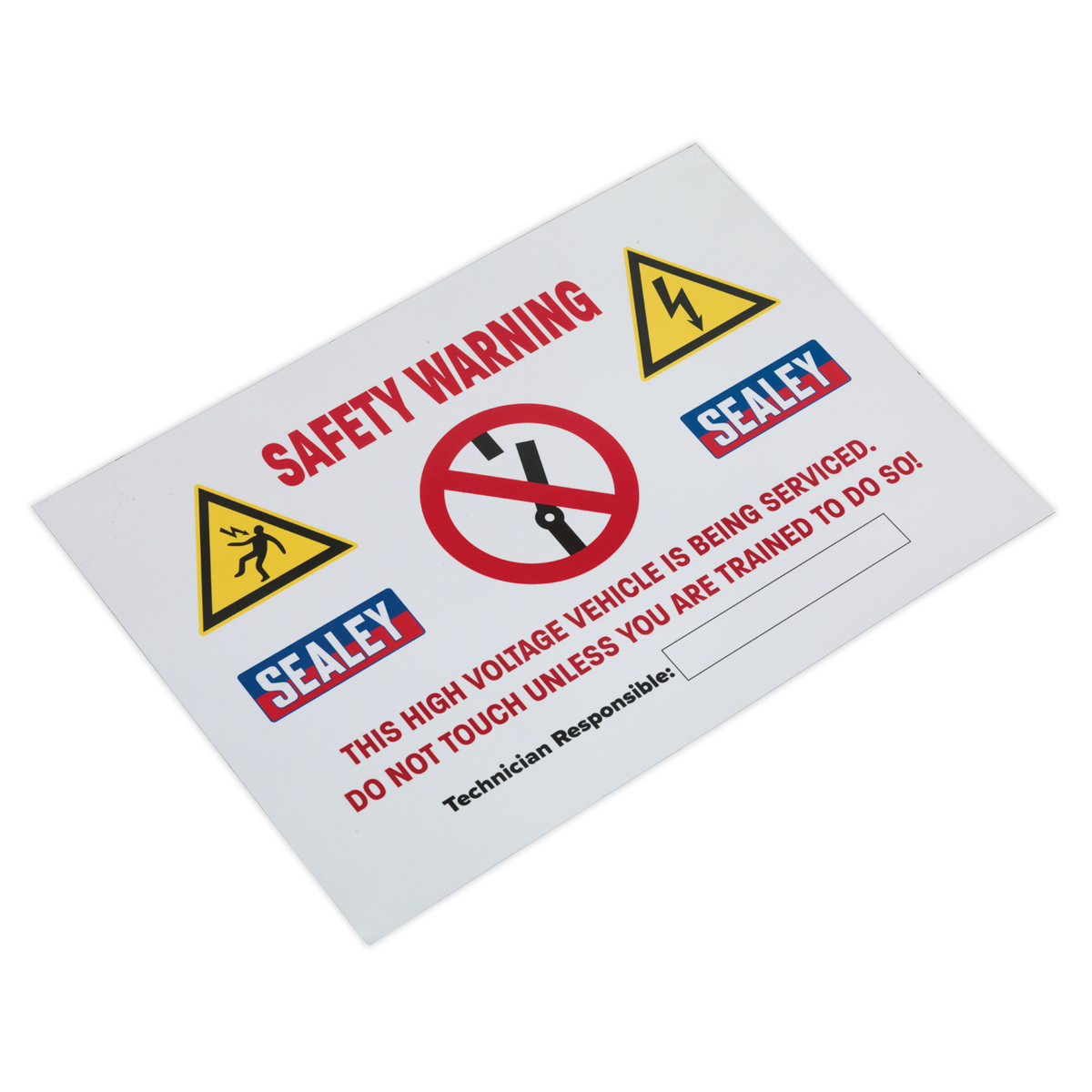Sealey Hybrid/Electric Vehicle Warning Sign Wipeable Gloss Finish HYBRIDSIGN