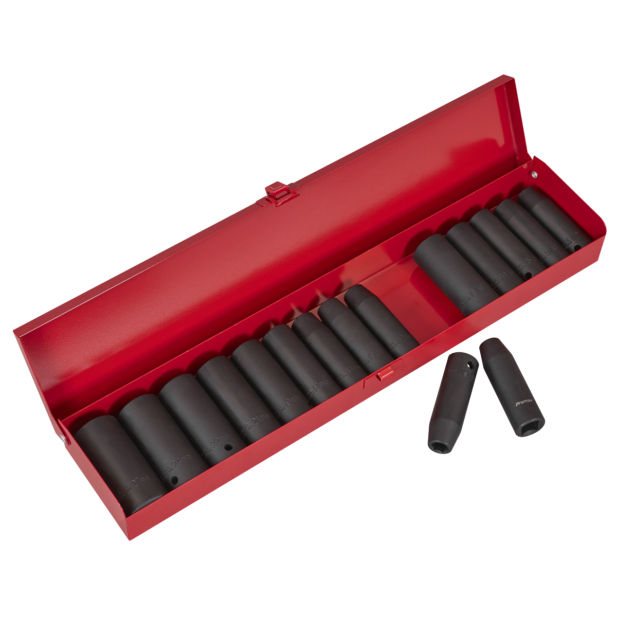 Sealey Impact Socket Set 16 Pieces Deep 1/2" Square Drive Metric/Imperial AK685
