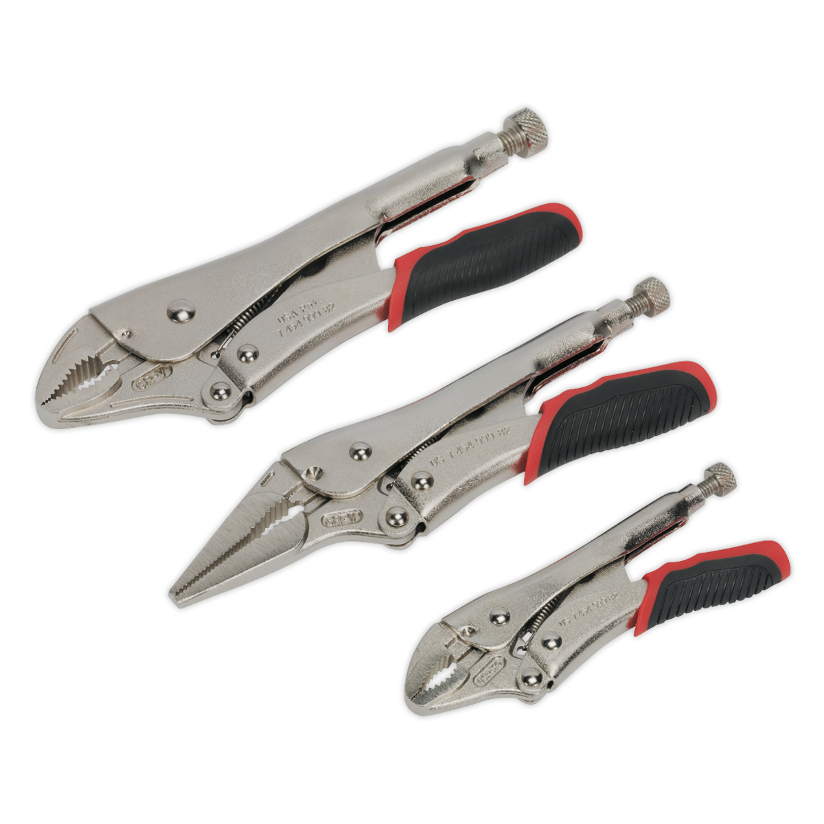 Sealey Locking Pliers Set Quick Release With Quick Release Grip 3 Pieces AK6863