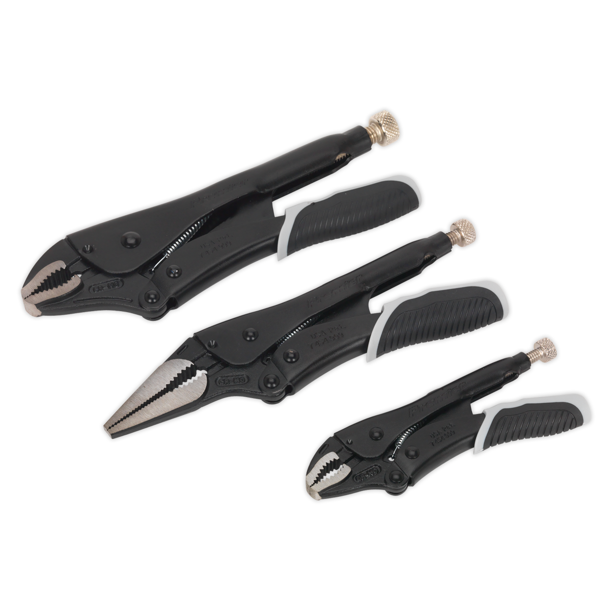 Sealey Locking Pliers Set With Quick Release 3 Pieces Black Series AK6863B